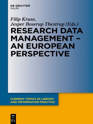 cover image of Research Data Management--A European Perspective